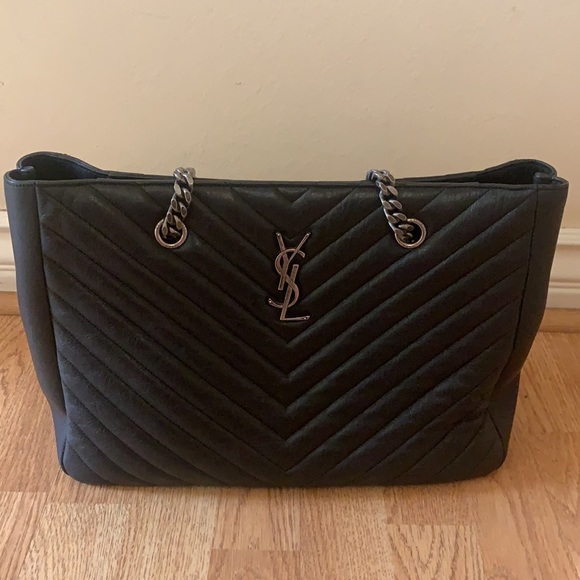 Vintage YSL Black Chevron Tote - Picture 2 of 16